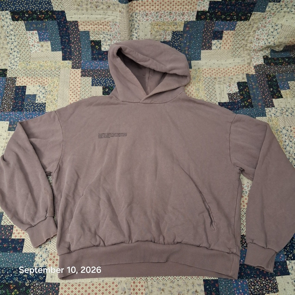 PANGAIA Organic Cotton Recycled Pullover Hoodie Sweatshirt Medium M Dusk Mauve